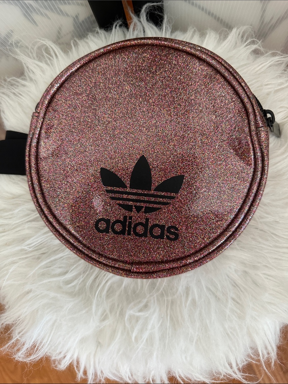 adidas Glitter Round Crossbody Bag in Rose